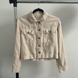 Aerie cropped button up